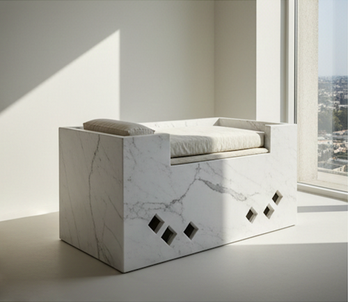 Bespoke Carrara Marble Sculpted Bassinet